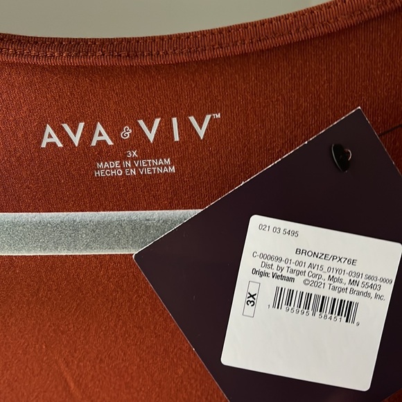 Bronze faux wrap dress - Picture 3 of 3